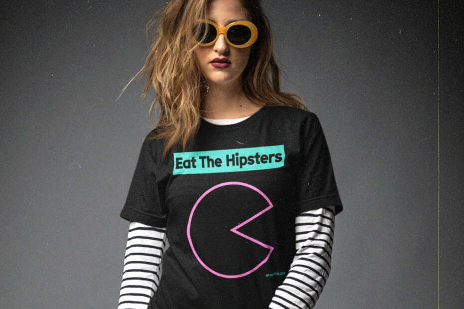 Eat The Rich - Eat The Hipsters Design #3 By Gripping Life - Anti Hipster Slogan T-Shirt