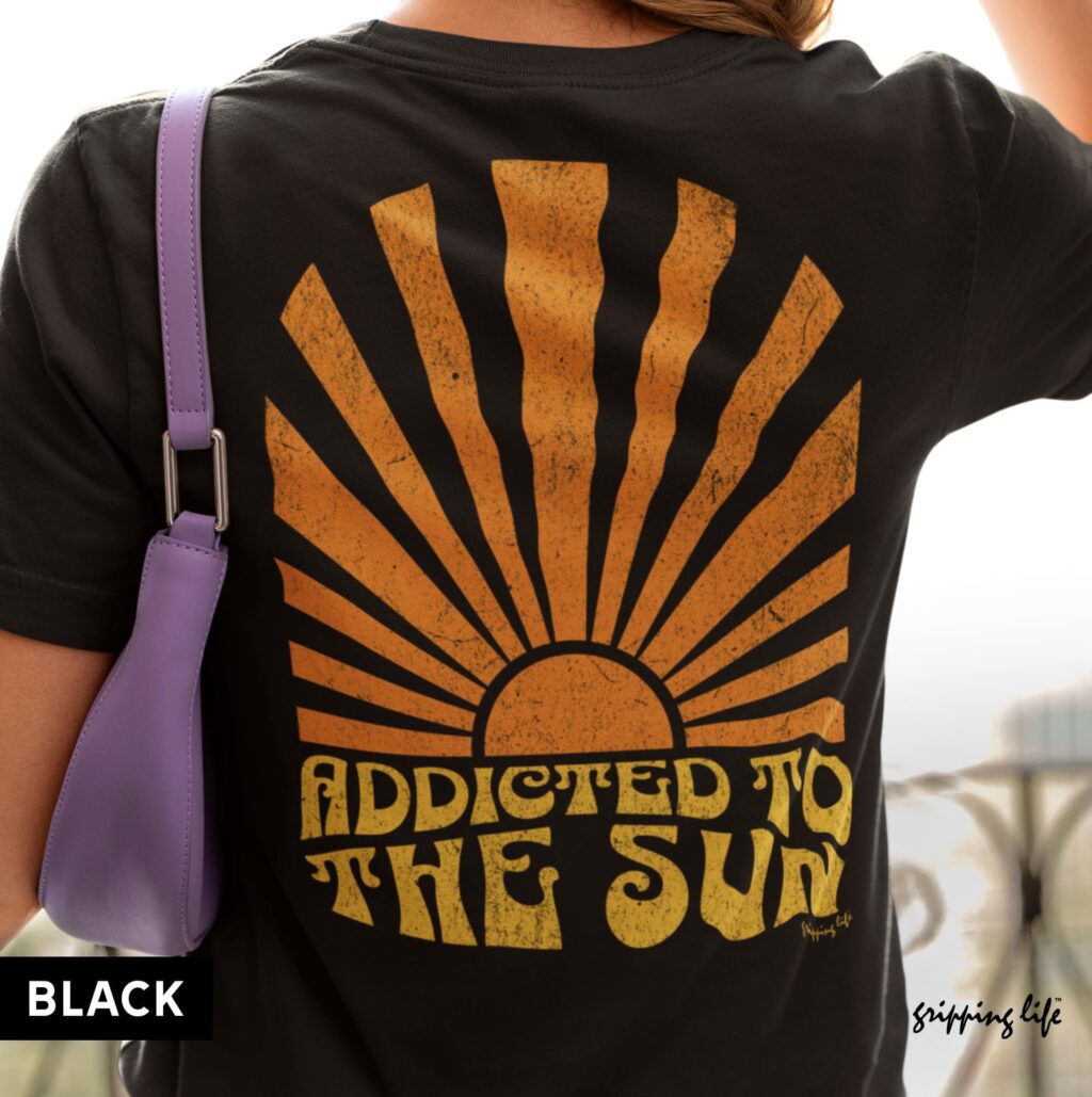 Addicted To The Sun By Gripping Life T-Shirt Black - Summervibe Shirt