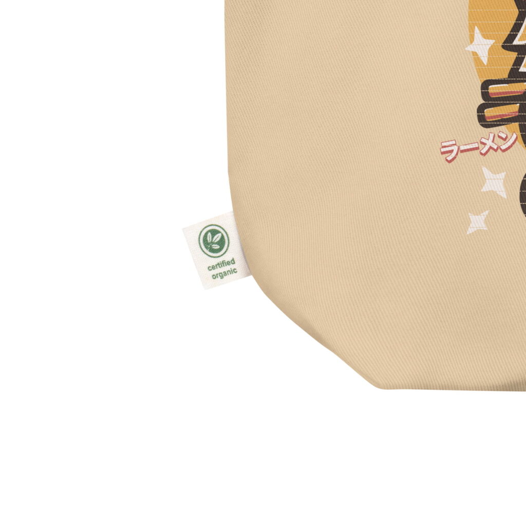 Cute Kawaii Cat Eating Ramen Eco Tote Bag By-Gripping Life - Oyster