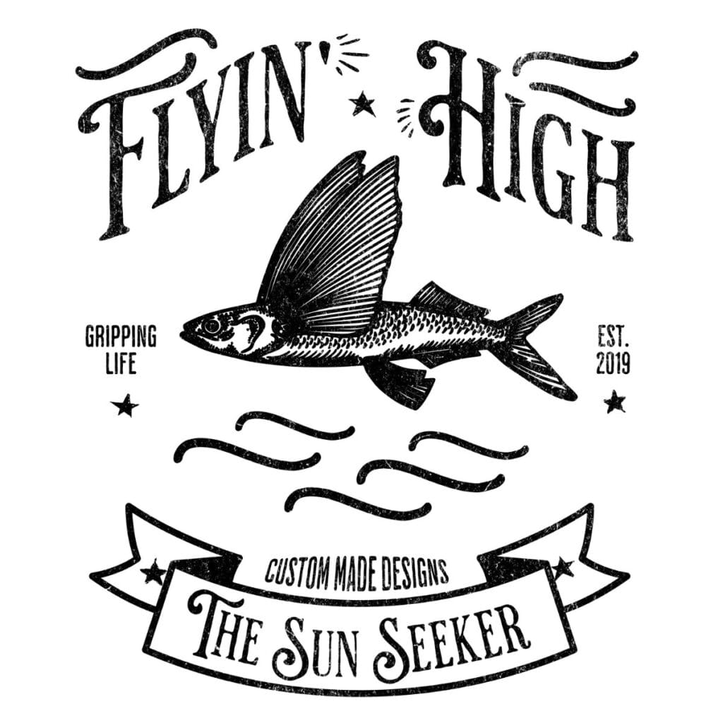 Design By Gripping Life - Flying Fish - Flying High - The Sun Seeker - White