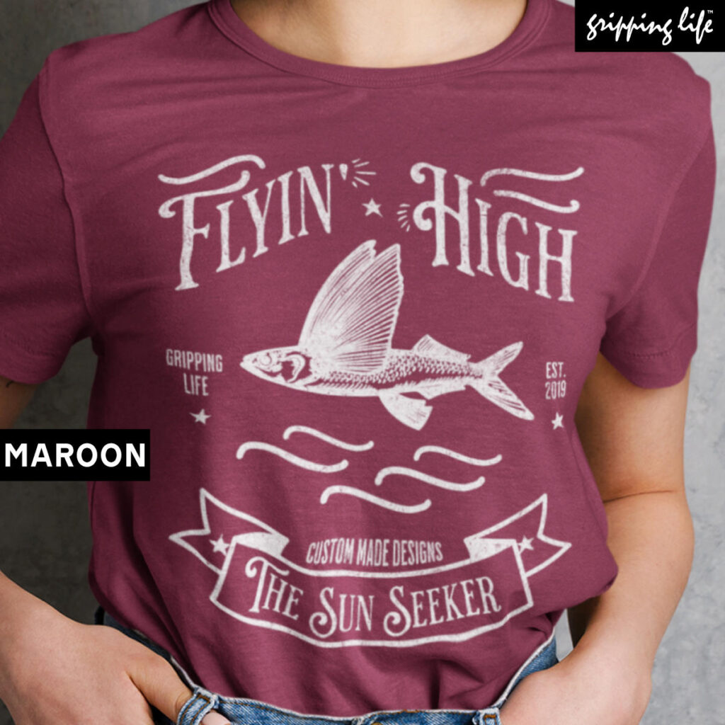 Design By Gripping Life - Flying Fish - Flying High - The Sun Seeker - Maroon
