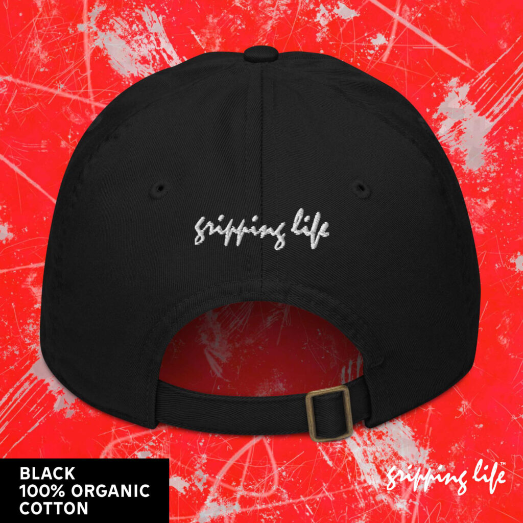 Skull And Crown Embroidered Organic Baseball Cap / Dad Hat By Gripping Life - Black