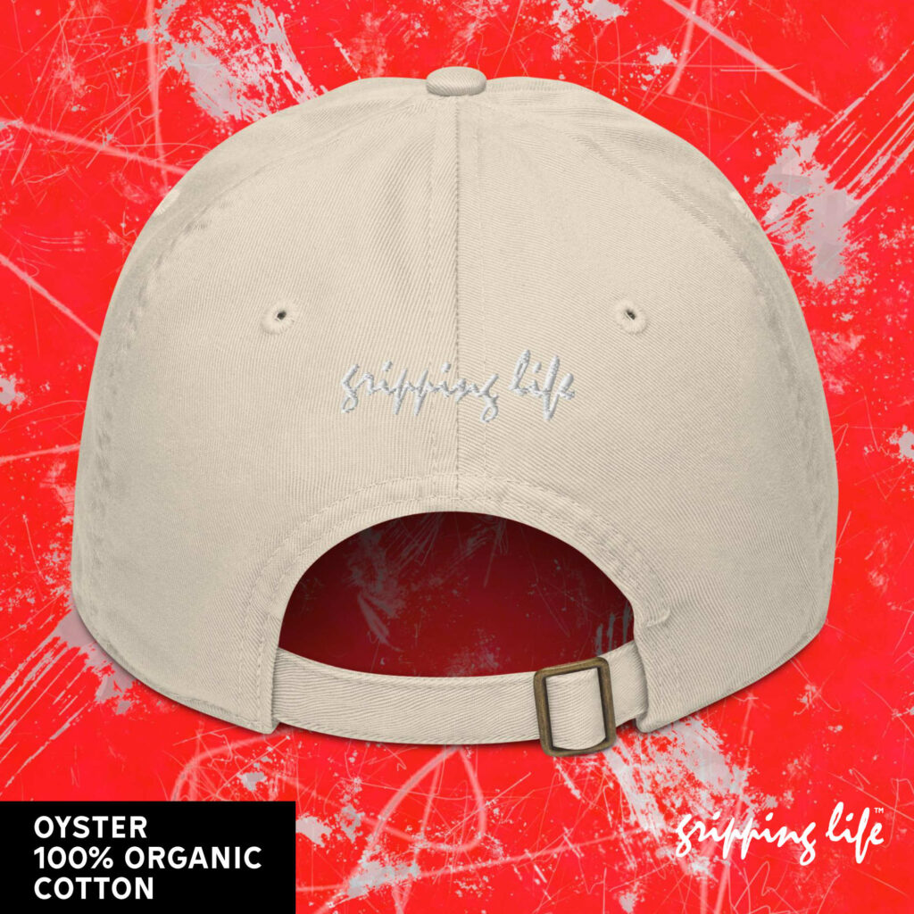 Skull And Crown Embroidered Organic Baseball Cap / Dad Hat By Gripping Life - Oyster