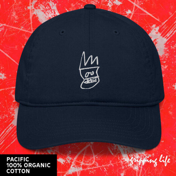 Basquiat Inspired Skull and Crown Embroidered Organic Baseball Cap / Dad Hat by Gripping Life - Pacific