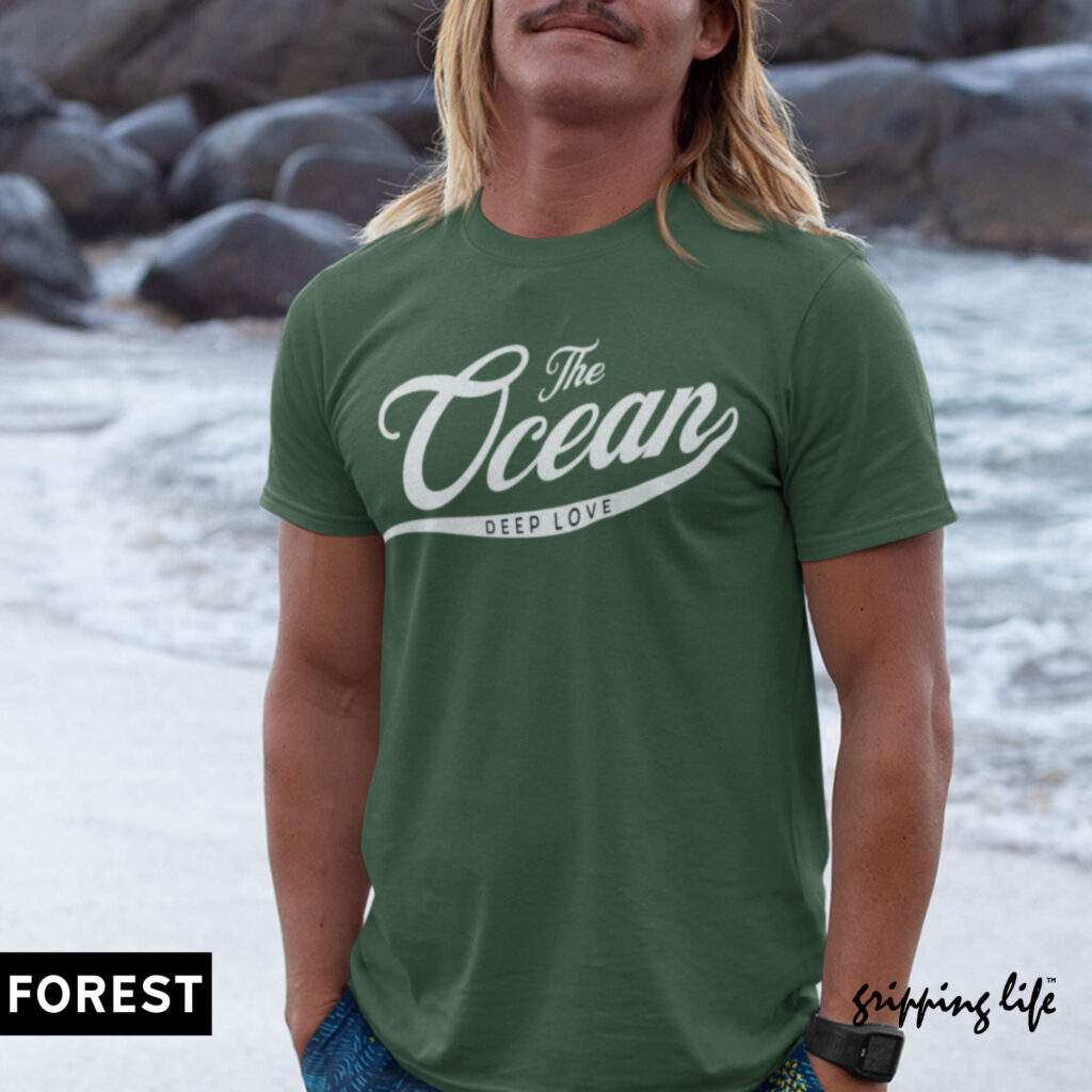 Save The Ocean By Gripping Life T-Shirt - Forest