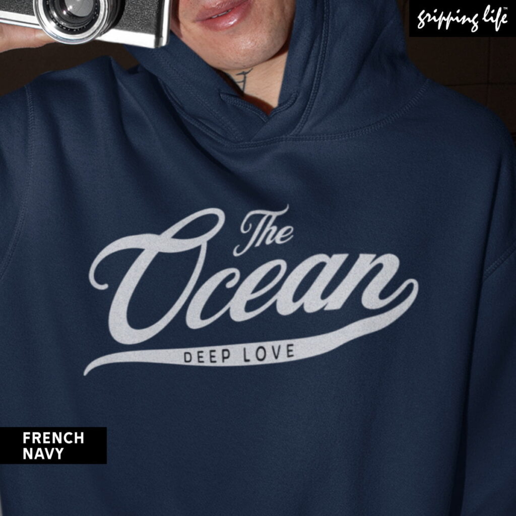 The Ocean - Vitamin Sea - Organic Hoodie By Gripping Life - French Navy