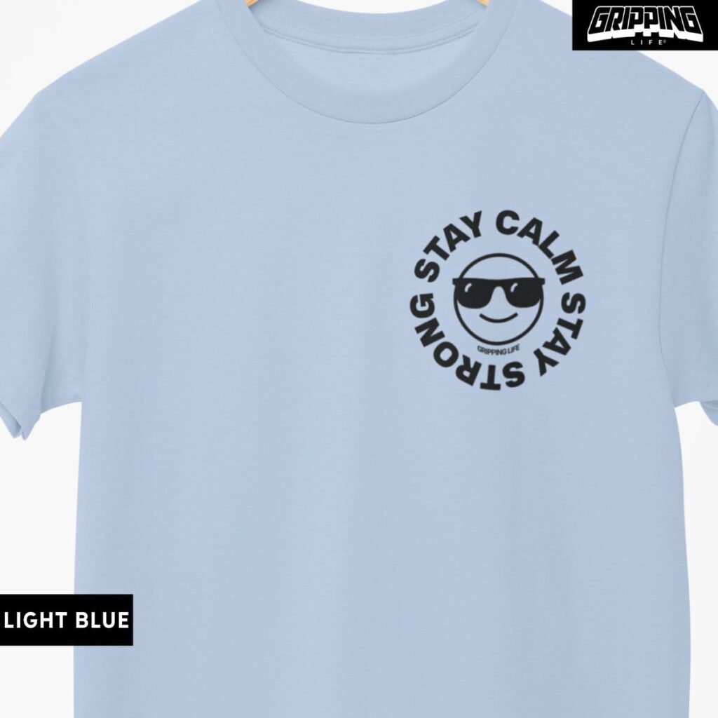 Good Vibes - Stay Calm Stay Strong - Breath And Let Your Mind Wander By Gripping Life - Light Blue - Chest