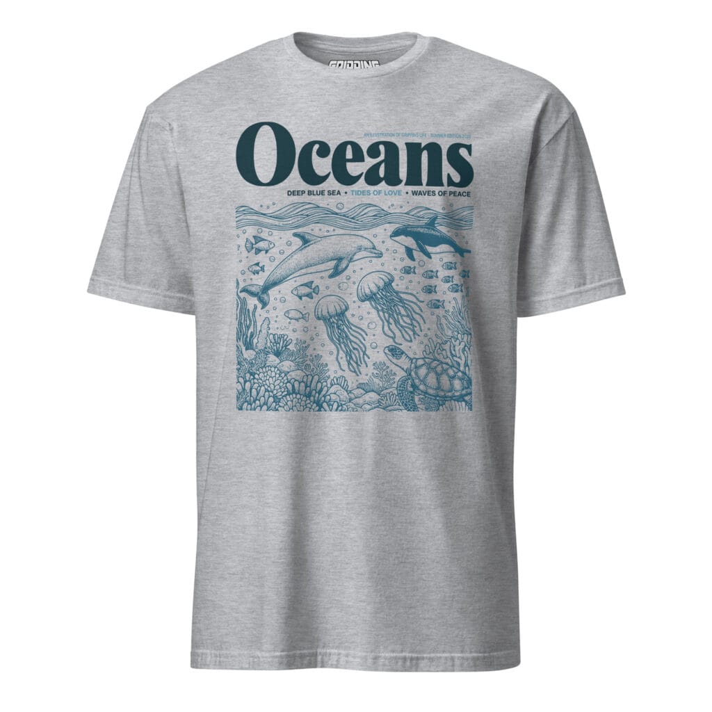 Animals Of The Sea T-Shirt Design Sport Grey By-Gripping Life