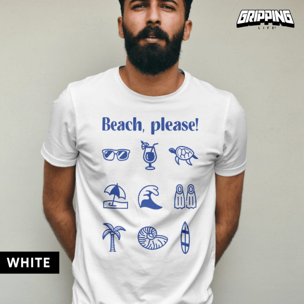 Beach Please! Different Beach Related Designs By Gripping Life - White