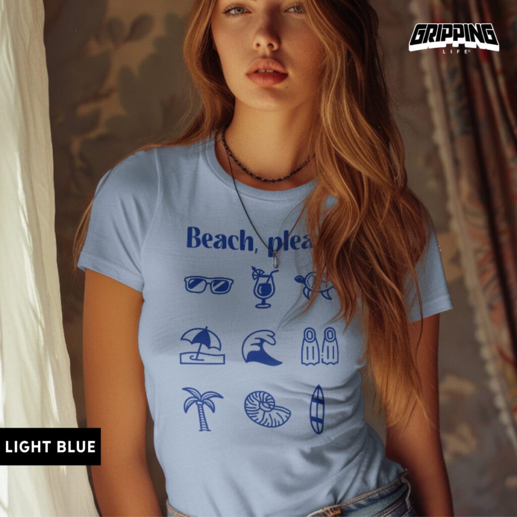 Beach Please! Different Beach Related Designs By Gripping Life - Light Blue