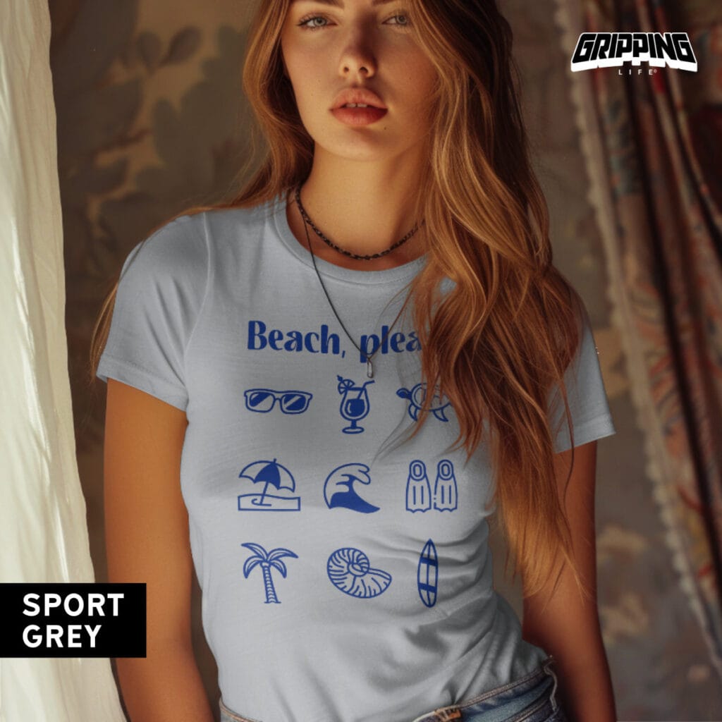 Beach Please! Different Beach Related Designs By Gripping Life - Sport Grey