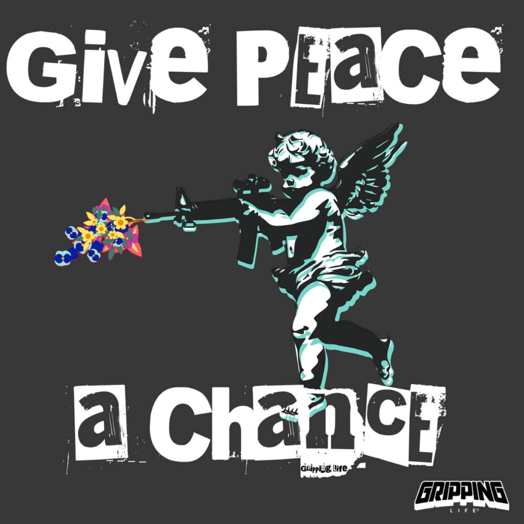 Anti War - Give Peace A Chance Street Art Design By Gripping Life