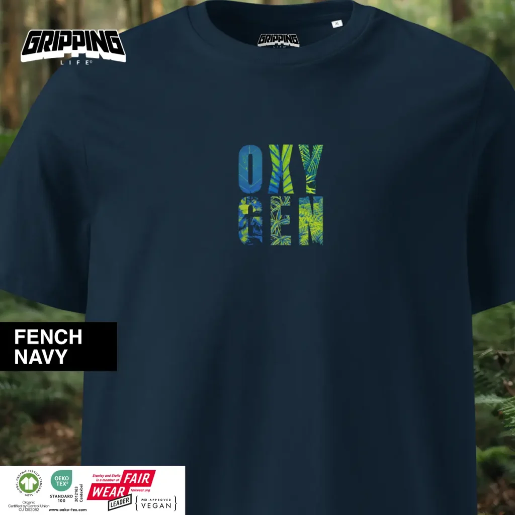 Oxygen | Sustainable Fashion | Organic T-Shirt [Unisex] By Gripping Life And Stanley/Stella - French Navy