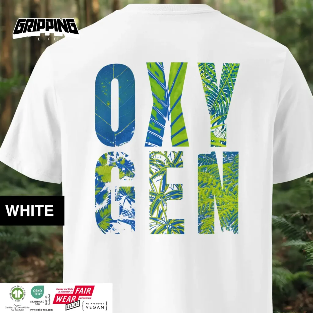 Oxygen | Sustainable Fashion | Organic T-Shirt [Unisex] By Gripping Life And Stanley/Stella - White