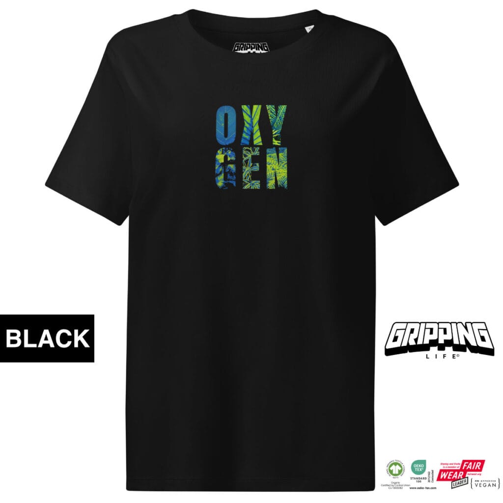 Oxygen O2 Women'S Organic T-Shirt By Gripping Life And Stanley/Stella - Black