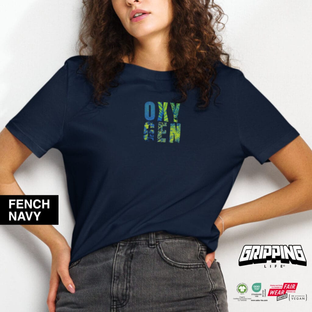 Oxygen O2 Women'S Organic T-Shirt By Gripping Life And Stanley/Stella - French Navy