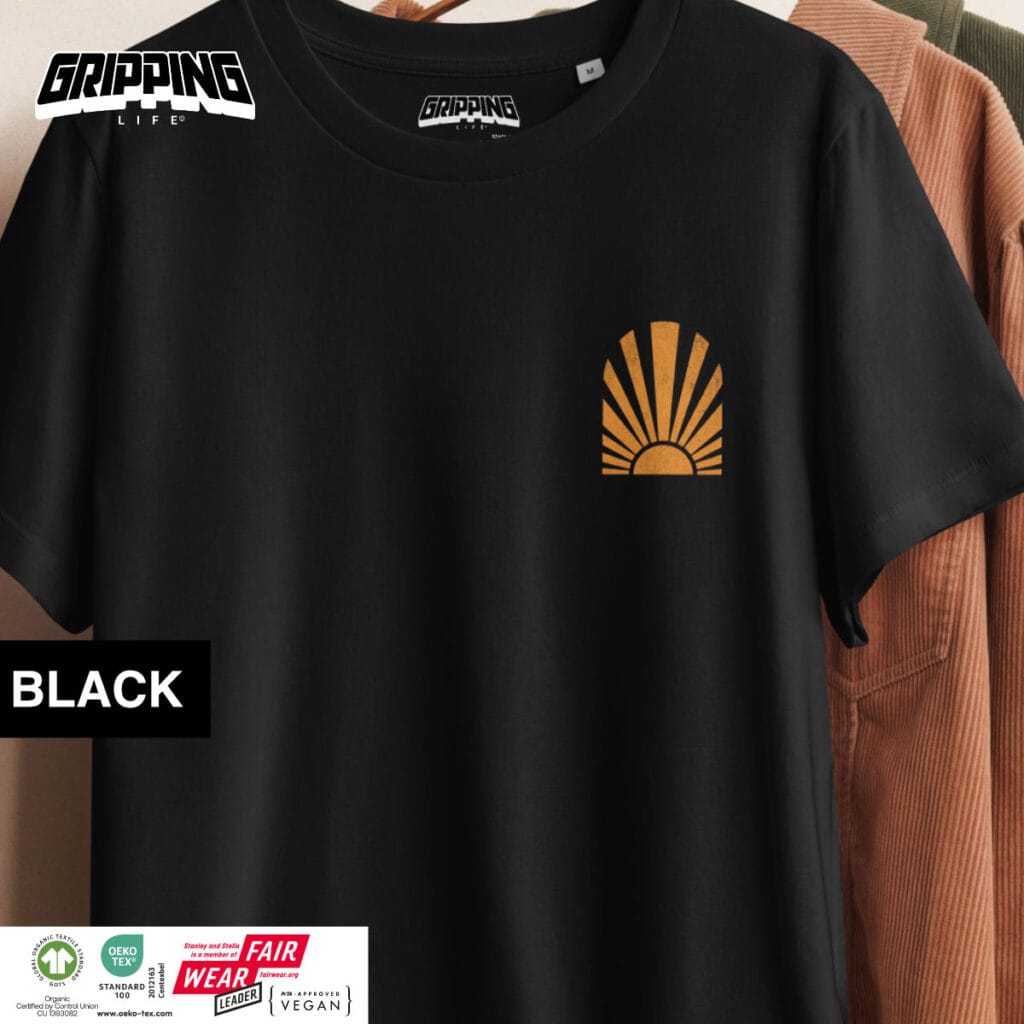 Addicted To The Sun | Summer Vibe Organic T-Shirt By Gripping Life - Black