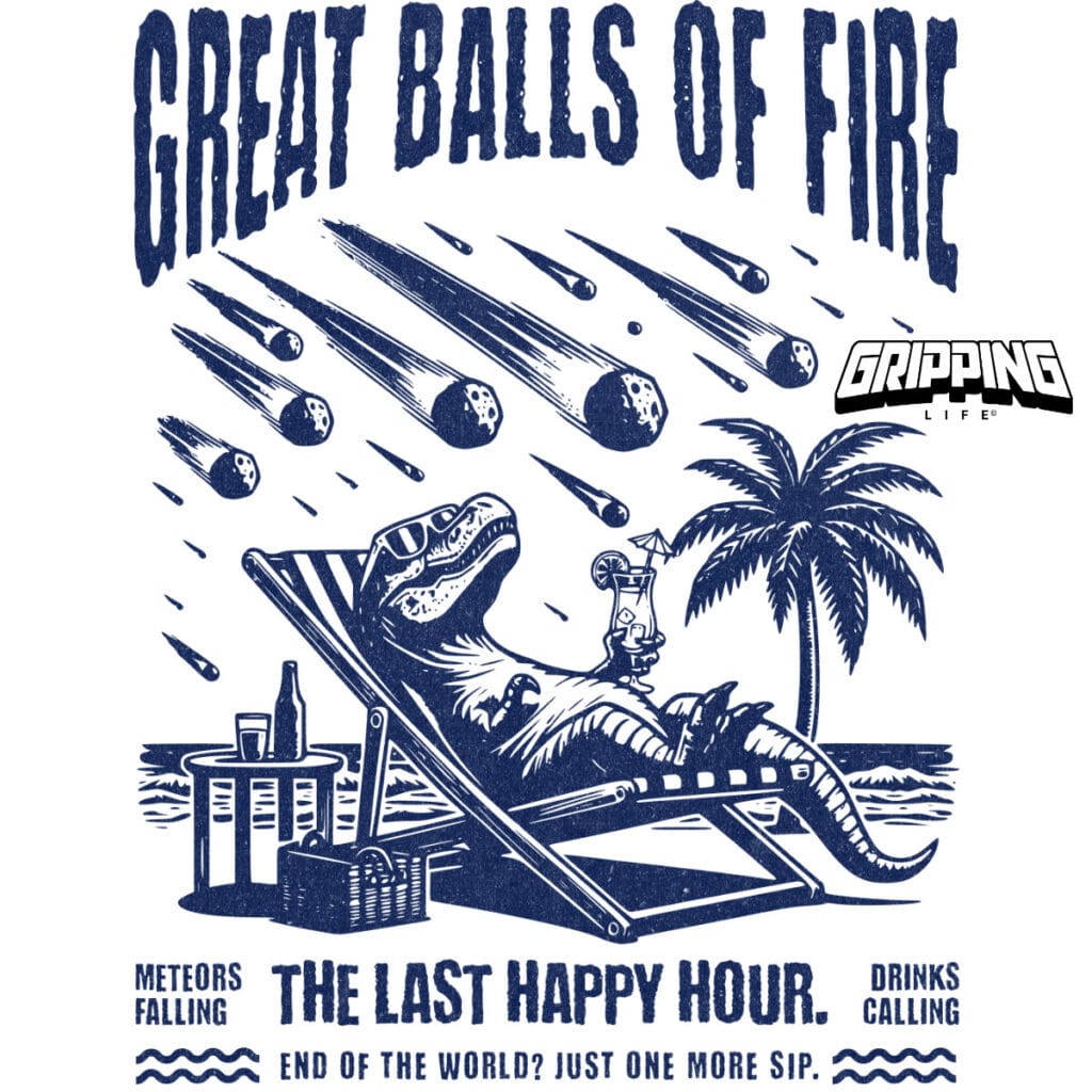 Retro Dinosaur T-Shirt | Beach Vibes By Gripping Life | Organic Streetwear | White