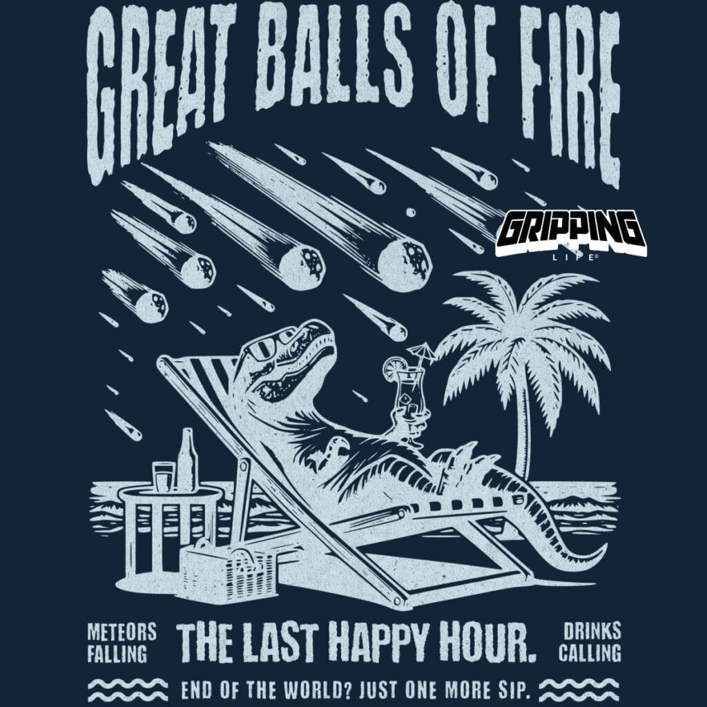 Retro Dinosaur T-Shirt | Beach Vibes By Gripping Life | Organic Streetwear | French Navy